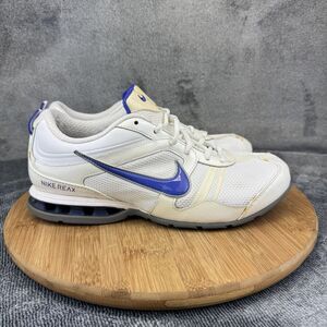 Nike Reax Shoes Womens Size 9.5 White Blue 375516-151 Athletic Training Sneakers